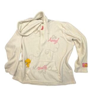 2005 Vintage Looney Tunes TWEETY BIRD “Go Away” Quarter Zip Hoodie